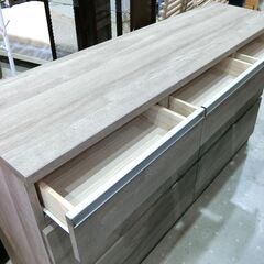 ★美品★ミドルチェスト　3段　ワイド　グレー【モノ市場東海店】