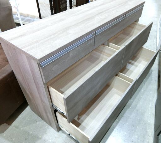 ☆美品☆ミドルチェスト 3段 ワイド グレー【モノ市場東海店  