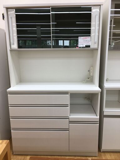 ★ジモティ割あり★  食器棚 ホワイト W120×D50×H202 クリーニング済み SJ6298