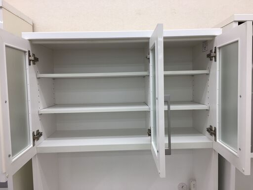 ☆ジモティ割あり☆ ニトリ NITORI 食器棚 ホワイト W90×D51×H191  