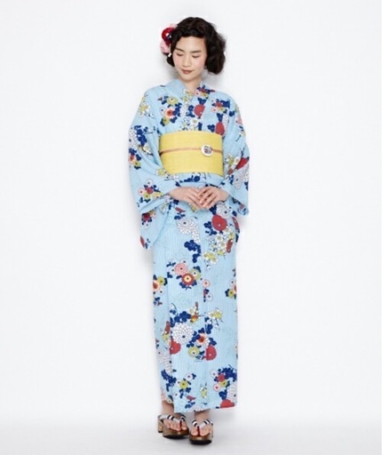 【新品・試着のみ】ふりふ浴衣「パパゲーノ」・兵児帯(中古)セット 試着のみ】ふりふ 浴衣「パパゲーノ」・兵児帯セット 新品・試着のみ