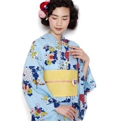 試着のみ】ふりふ 浴衣「パパゲーノ」・兵児帯セット