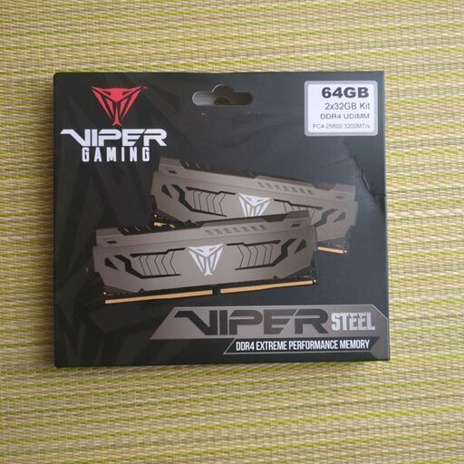 Patriot Viper Steel DDR4 3200MHz PC4-25600 64GB (32GB x 2枚)