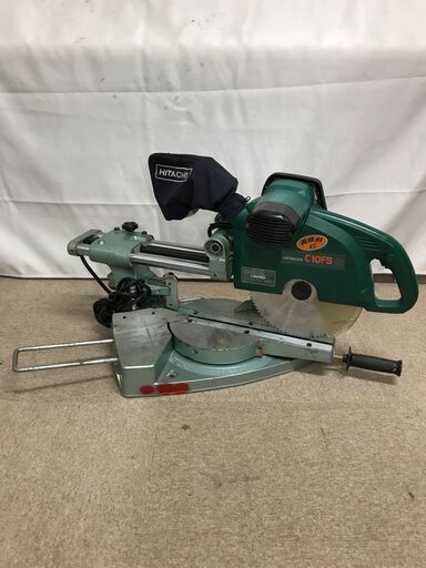 【北見市発】ヒタチ HITACHI 255mm卓上スライドマルノコ C10FS 1994年製 緑 (D5886aaykY)