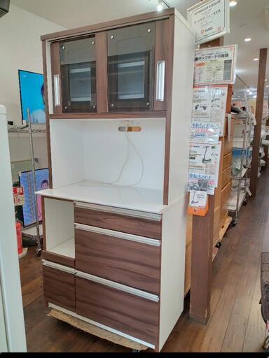★【浅川木工】レンジボード 【84,700円で購入】 キッチン収納  食器棚  自社配送時代引き可※現金、クレジット、スマホ決済対応※