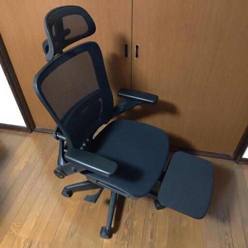 オフィスチェア メッシュ シンクロロッキング 跳ね上げアームレスト リクライニング ハイバック 座面メッシュ オットマン 4D ランバーサポート ギター演奏