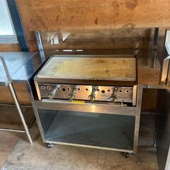 ☆中古￥26,000！業務用ガスグリドル 家電 プロパンガス用 鉄板 幅114㎝x