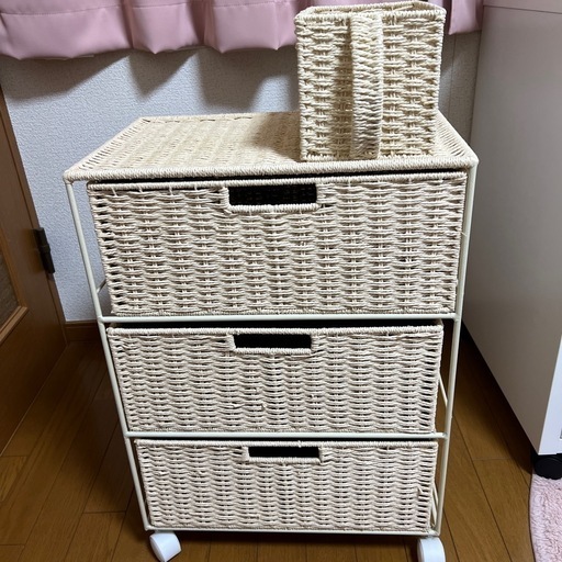 IF 3段引き出し＋取っ手付き収納ボックス