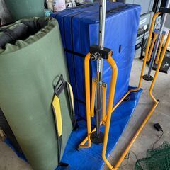 クラッシュパッド×2、スラックラインセット、 折りたたみ 鉄棒