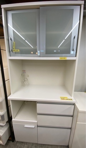 値下げしました！配達可【松田家具 食器棚】クリーニング済み【管理番号12907】