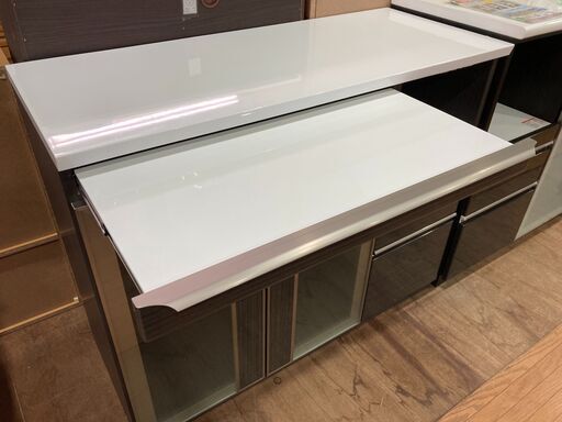 Amazon.co.jp: キッチンカウンター 120cm 完成品 引き出し 間仕切り 