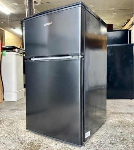 札幌市内配送可 美品 23年製 comfee' コンフィー 90L 2ドア冷蔵庫 RCT90BL(E) 右開き