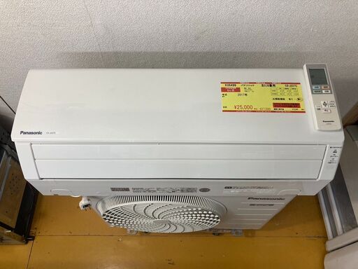 K05499　中古エアコン パナソニック 2017年製 主に6畳用 冷房能力 2.2KW / 暖房能力 2.2KW
