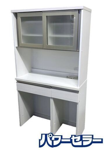 NITORI/ニトリ キッチンボード リガーレ 幅100 食器棚 ホワイト ロータイプ 中古家具 店頭引取歓迎 R8568