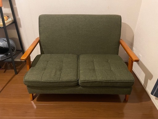 【購入者様募集中】おしゃれな2人掛けソファー（オリーブ）