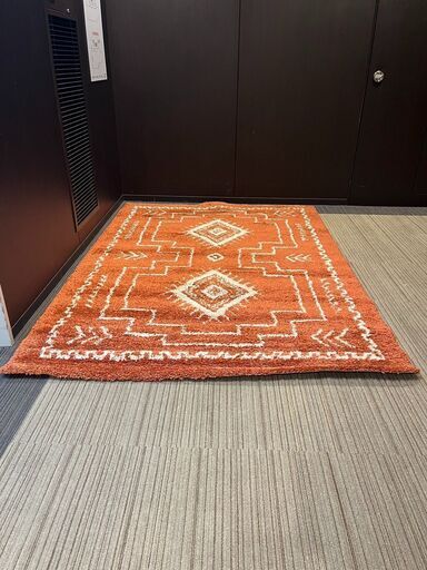 【展示品・未使用品】ラグ 柄ラグ デザインラグ ダイヤDレッド 160×230cm 参考価格18990円自社配送時代引き可※現金、クレジット、スマホ決済対応