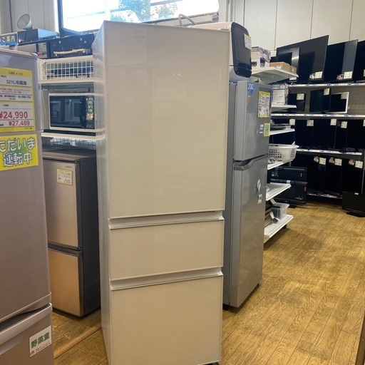 ガラスドアⓂ️MITSUBISHIⓂ️2019年製 365L冷蔵庫 MR-CG37F 60cm スリム 三菱　NO.3138