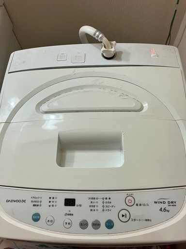 洗濯機】完動品DAEWOO WIND DRY DW-46BW (三茶のスナック) 不動前の生活家電《洗濯機 》の中古あげます・譲ります｜ジモティーで不用品の処分