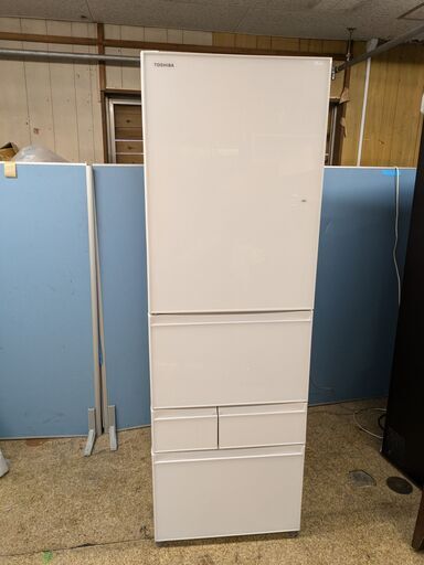 東芝 5ドア冷凍冷蔵庫 411L 2021年製 GR-T41GXHL(EW) 一気冷凍 Ag＋セラミック光触媒
