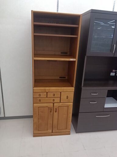 ☆ジモティ割あり☆ 食器棚 ベージュ W58.5×D43.5×H174.5