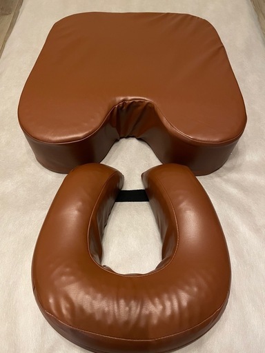 エステ　整体　顔まくら　胸当てまくら　ジェル　ブラウン　2点セット　セブンビューティー