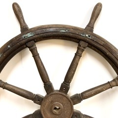 【直接引き取り限定】特大！◆木製ラット◆船舶用ハンドル 舵 大型舵輪 直径120cm 店舗ディスプレイ
