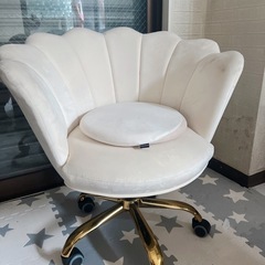 オフィスチェア 回転式 シェルデザイン ゴールド