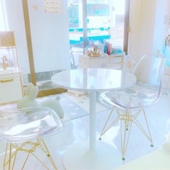 クリアチェア ゴールド 4脚セット