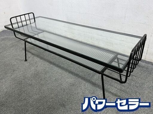 unico/ウニコ STELLA ステラ アイアン ガラステーブル リビングテーブル センターテーブル② 中古家具 店頭引取歓迎 R8595