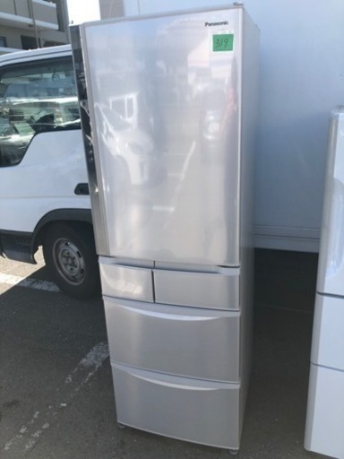 NO 319  福岡市内配送設置無料✨　パナソニック Panasonic エコナビ搭載冷蔵庫 (426L・右開き） 5ドア シャンパン NR-E437T-N