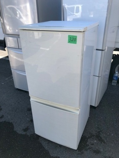 NO 320福岡市内配送設置無料✨シャープ SHARP 冷蔵庫（137L・つけかえどっちもドア） ホワイト系 SJ-14W-W