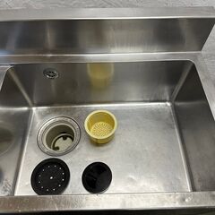 【tanico】 タニコー ステンレス製 2槽シンク 厨房用品 業務用 バックガードあり 1500×600 N0280