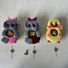 MI-KEN ミケン ゼンマイ 掛時計 3体セット ゾウ 2体 アヒル 1体 ネジ巻き １個 中古品 MI-KEN ミケン ゼンマイ 掛時計 3体セット ゾウ 2体 アヒル 1体 ネジ巻き