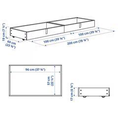 IKEA】クイーンサイズベッド(下部収納付き)※ベッドフレームのみ
