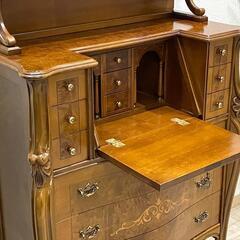 【 全国発送可能！】西洋クラシック様式 美しい象嵌細工と寄木細工のライティングビューロー♪