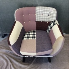 値下げしました】ナビア パッチワークソファー1S PUソファ パッチ 