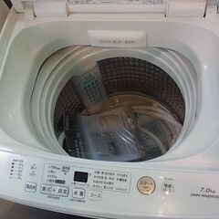 セール中につき、通常特価32,978円より10％引きの29,680円!　AQUA　アクア　全自動電気洗濯機　7.0kg　AQW-GV70J　2021年製　DDMインバーター　静音タイプ　ステンレス槽