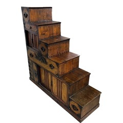 NO.1639 【傷多め】 仙台箪笥 仙臺箪笥 階段箪笥 和箪笥 民芸家具 両面箪笥 6段 中古 