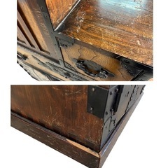 NO.1639 【傷多め】 仙台箪笥 仙臺箪笥 階段箪笥 和箪笥 民芸家具 両面箪笥 6段 中古 