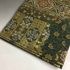 🔷🔶🔷UNY10/57 美品 六通柄袋帯 西陣創作帯作家 小林良二 正倉院花文 紹二重箔 緑地 正絹 逸品 着物 帯 和装小物 和服 袋帯 豪華 金彩 ■🔷🔶🔷