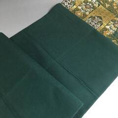 🔷🔶🔷UNY10/57 美品 六通柄袋帯 西陣創作帯作家 小林良二 正倉院花文 紹二重箔 緑地 正絹 逸品 着物 帯 和装小物 和服 袋帯 豪華 金彩 ■🔷🔶🔷