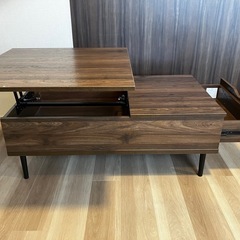 ニトリ昇降リビングテーブル（リフティ 100 LBR） (t) 安里のテーブル  