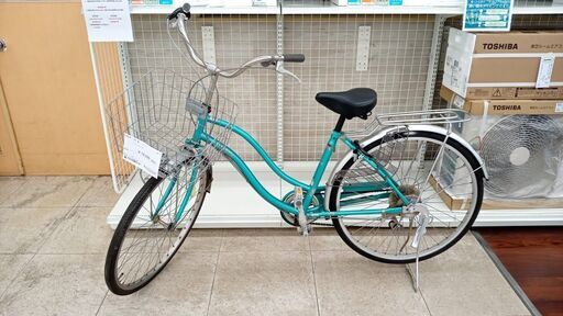 店長特別値引き★ジモティ割あり★  自転車　一般 26インチ パールグリーン クリーニング済み TJ7677