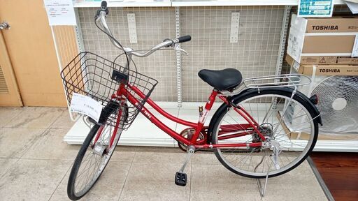 店長特別値引き★ジモティ割あり★  自転車　一般 26インチ 赤 クリーニング済み TJ7680
