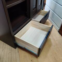 愛品倶楽部柏店】NITORI 2枚スライド扉 引出し付書棚 BOOK CASE AKEBI2