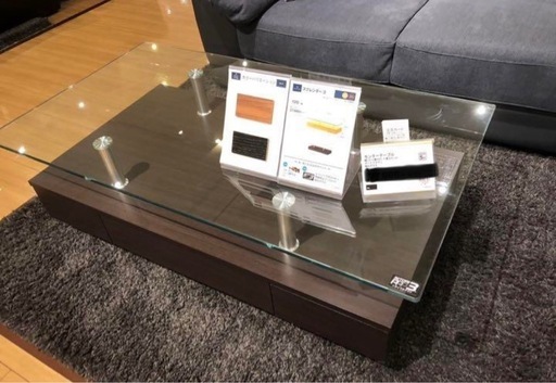 値下げ！！ニトリセンターテーブル幅120✕ 奥行65x高さ 42cm 強化ガラス