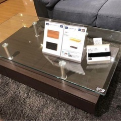 値下げ！！ニトリセンターテーブル幅120✕ 奥行65x高さ 42cm 強化ガラス