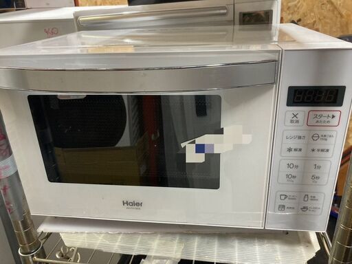 ☆中古￥8,000！Haier　ヘルツフリー電子レンジ　家電　2021年製　JM-FH18KE型　【BG216】