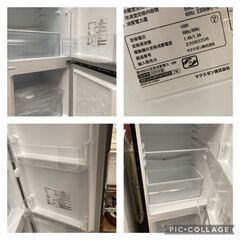 ☆中古￥13,800！maxzen　117㍑2ドア冷蔵庫　家電　JR117ML01GM型　2023年製　幅47㎝ｘ奥行51㎝ｘ高さ114㎝　【BG217】