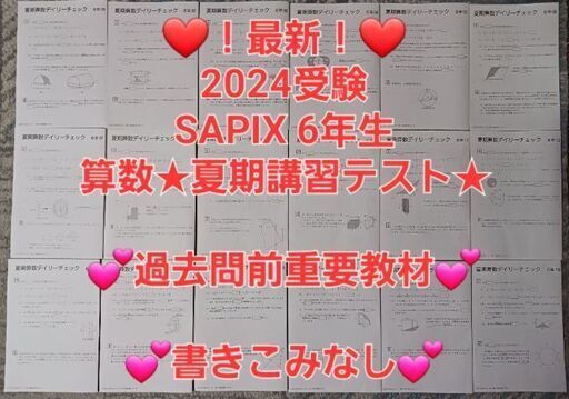 【★最新★2024受験】【未使用多数】Sapix6年 算数 平常授業1年分セット ☆2024受験】【未使用多数】Sapix6年 算数 平常授業1年分セット